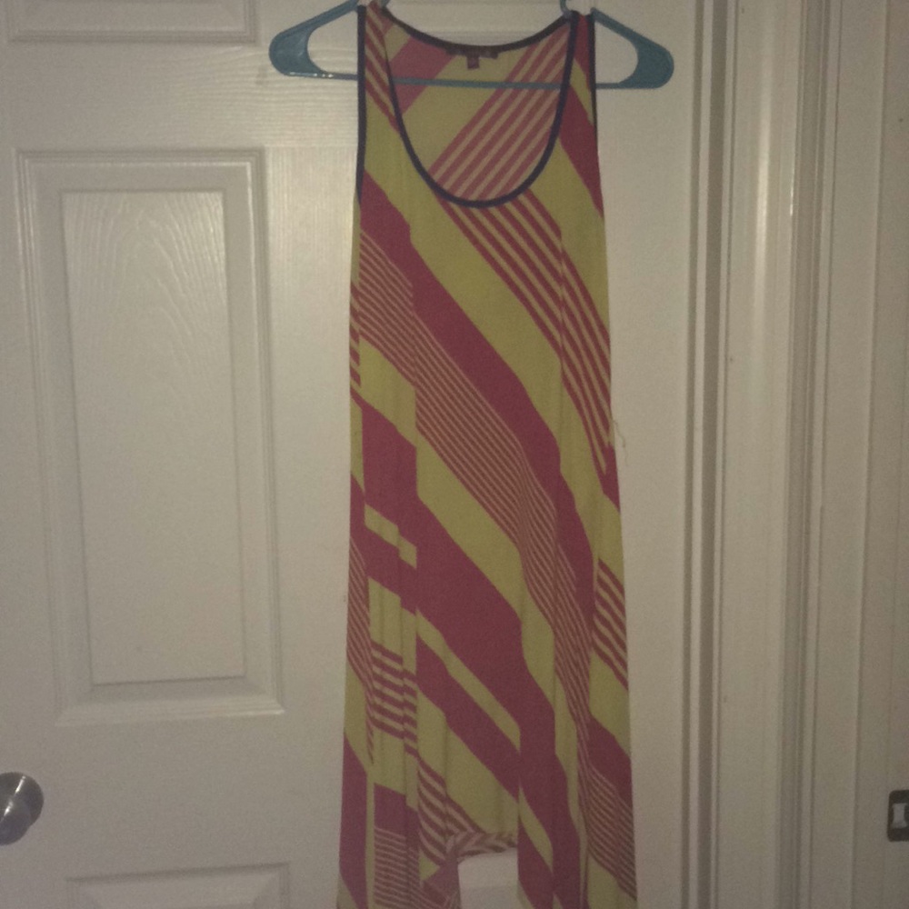 Red and Yellow high low dress